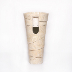 Раковина напольная из мрамора Pedestal Cream Spiral MN-03208 (45*45*90 см)