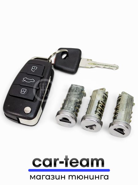 Замок зажигания Лада Калина 1 (1117, 1118, 1119) с выкидным ключом в стиле AUDI и сигнализацией Smart Lock