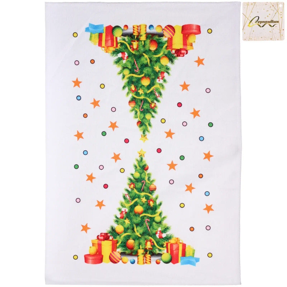 Полотенце кухонное «SPARKLE - Ёлка» 40*58 см, микрофибра 210 гр/м2