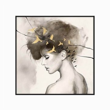 Постер Lady with Birds 100х100