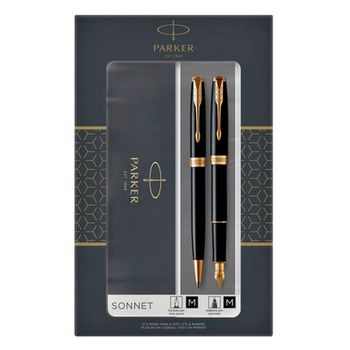 Набор Parker Sonnet LaqBlack GT перьевая и шариковая ручки (2093371)