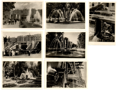 Фотооткрытка Петродворец 1954 г. 7 шт. XF