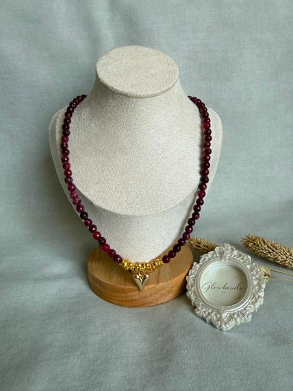 Boyunbağı / Колье / Necklace Burgundy Agate