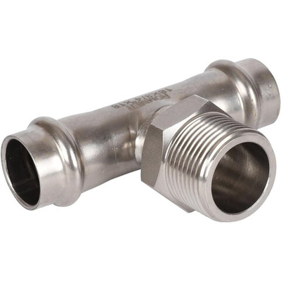 ROMMER Тройник с НР 18x3/4" из нержавеющей стали прессовой