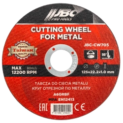 Круг отрезной по металлу 125x1.0x22.2мм (к-т 40 шт) JBC JBC-CW705[к-т 40 шт.]