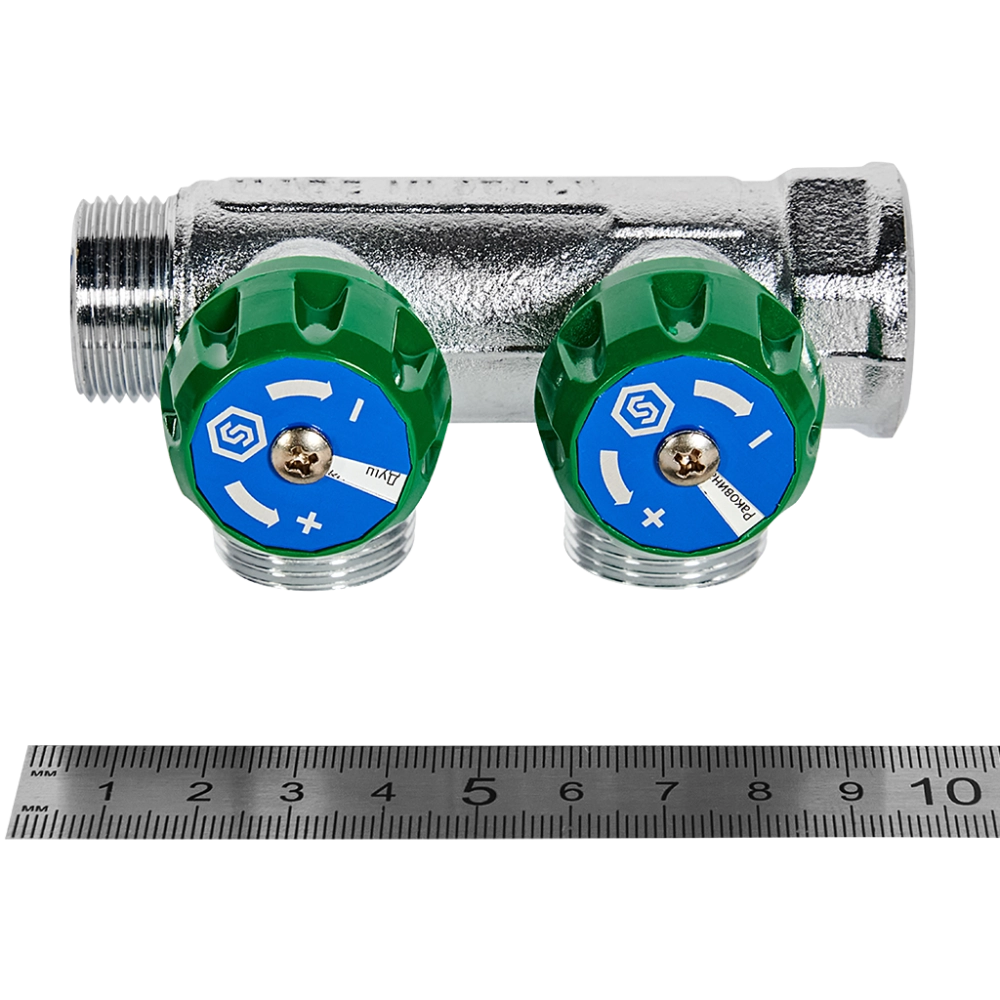 SMB-6850-343402 STOUT Коллектор регулирующий 3/4", 2 отвода 3/4"ЕК