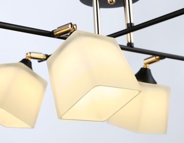 Подвесной светильник 6*E27 TR303089/6 BK/FGD/FR черный/золото/белый матовый Traditional Modern Ambrella