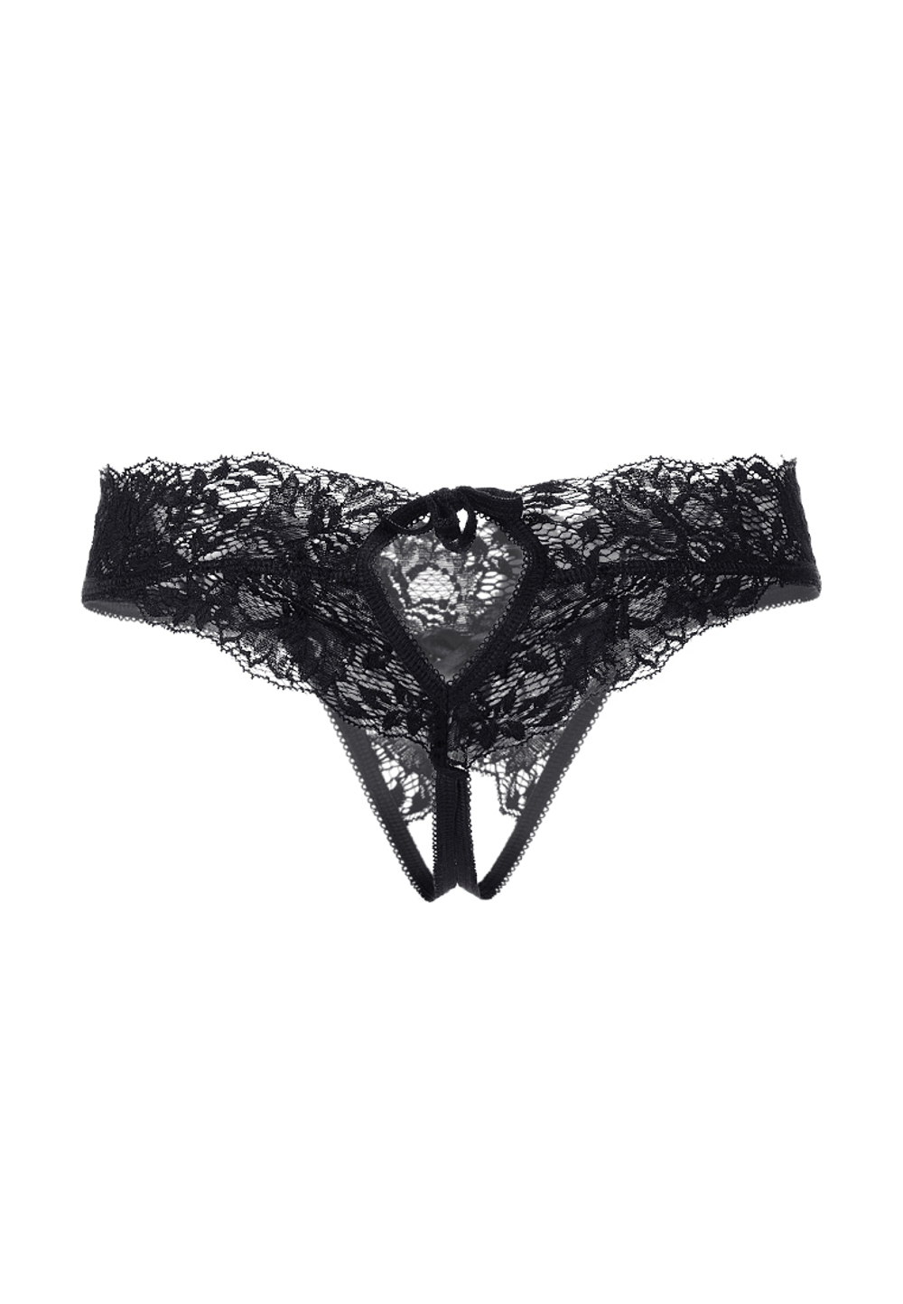 Эротические трусики Erolanta Lingerie Collection с декоративным вырезом сзади, черные 42-44