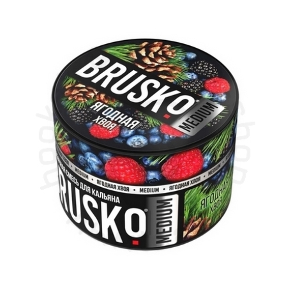 Бестабачная смесь для кальяна BRUSKO, 50 г, Ягодная хвоя, Medium