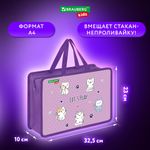 Папка на молнии с ручками BRAUBERG KIDS А4, 1 отделение, пластик, 100 мм, "Playing kittens", 272116