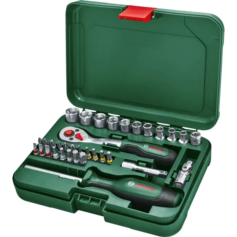 Набор торцевых головок 1/4", 34 предмета BOSCH 1600A02BY1