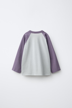 ZARA ФУТБОЛКА С РУКАВАМИ РЕГЛАН, БЛЕДНО-ФИОЛЕТОВЫЙ