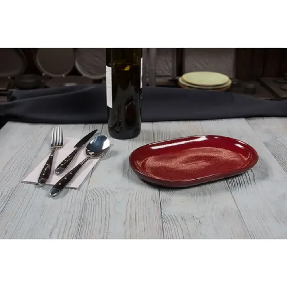 Блюдо овальное 25*16 см h2,4 см Evolution Dark Red P.L. Proff Cuisine [1]