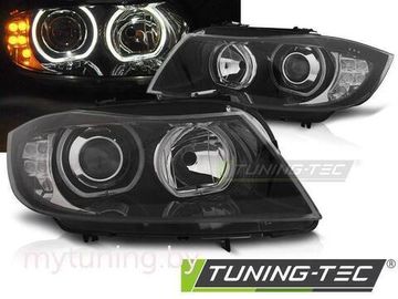 Передние фары Angel Eyes для BMW 3 E90 / E91 (05-11) Black