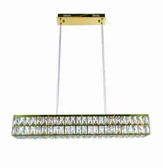 Люстра подвесная светодиодная NewRgy 2787E/32W GOLD+CLEAR, 32 Вт, золотая и прозрачная