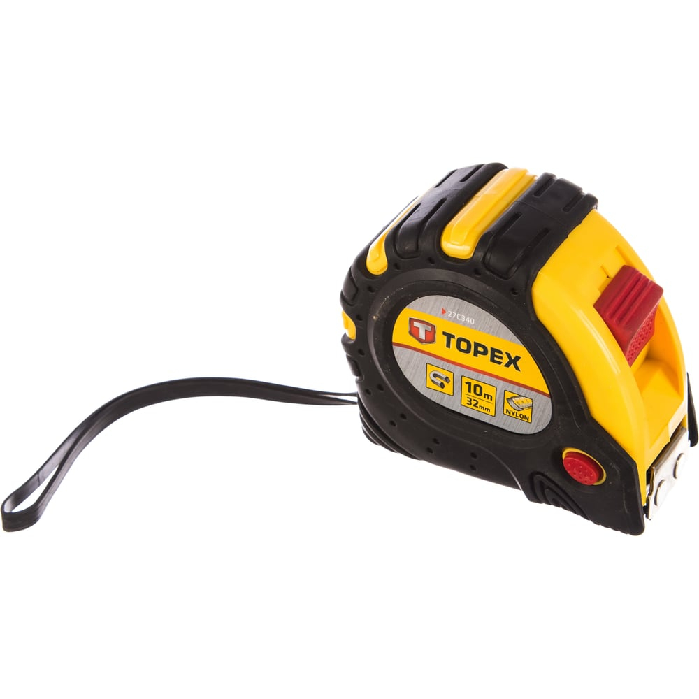Рулетка TOPEX стальная лента 10 м x 32 мм магнит 2 кнопки паузы 27C340