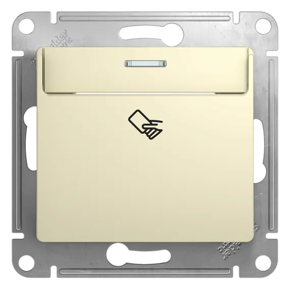 Выключатель карточный с подсветкой, без задержки отключения Systeme Electric Glossa Бежевый GSL000269