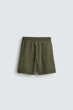 ZARA ДЛИННЫЕ ПЛАВКИ ИЗ МЯГКОЙ ТКАНИ, ХАКИ