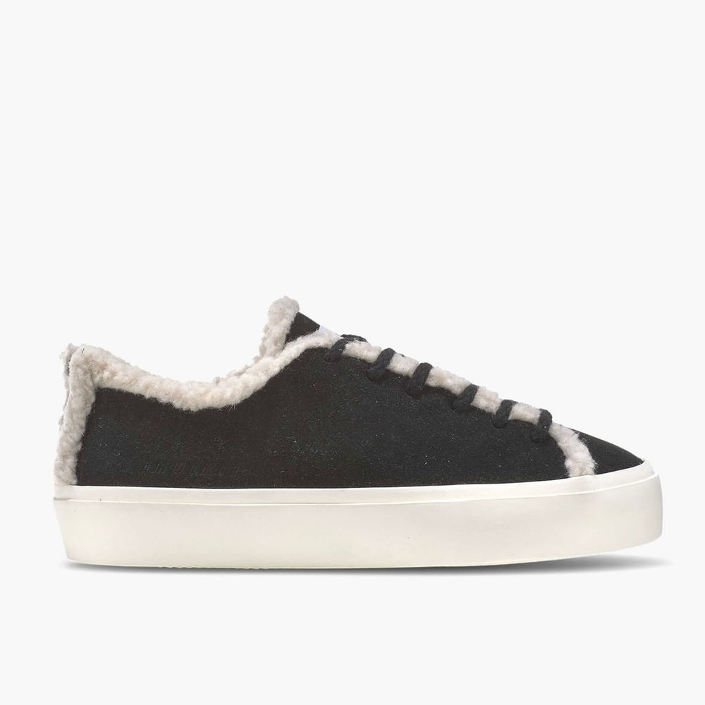 Замшевые кеды INUIKII Shearling Low Black на меху