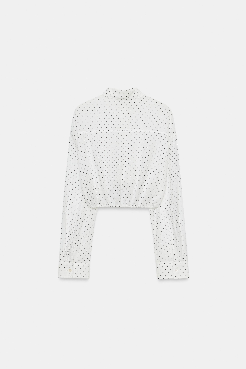 УКОРОЧЕННАЯ ШИФОНОВАЯ РУБАШКА В ГОРОШЕК — ZARA
