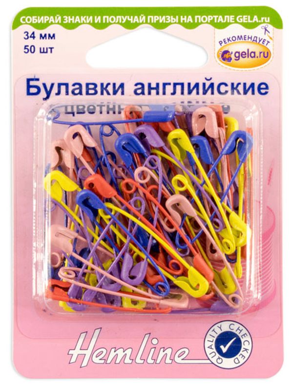 Булавки английские l=34 мм, в наборе, 250 шт, Hemline