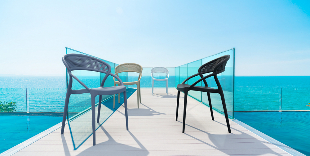 Кресло пластиковое Siesta Contract Sunset, темно-серый