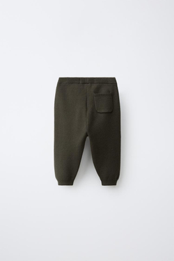 ZARA ТРИКОТАЖНЫЕ БРЮКИ-ДЖОГГЕРЫ, ХАКИ