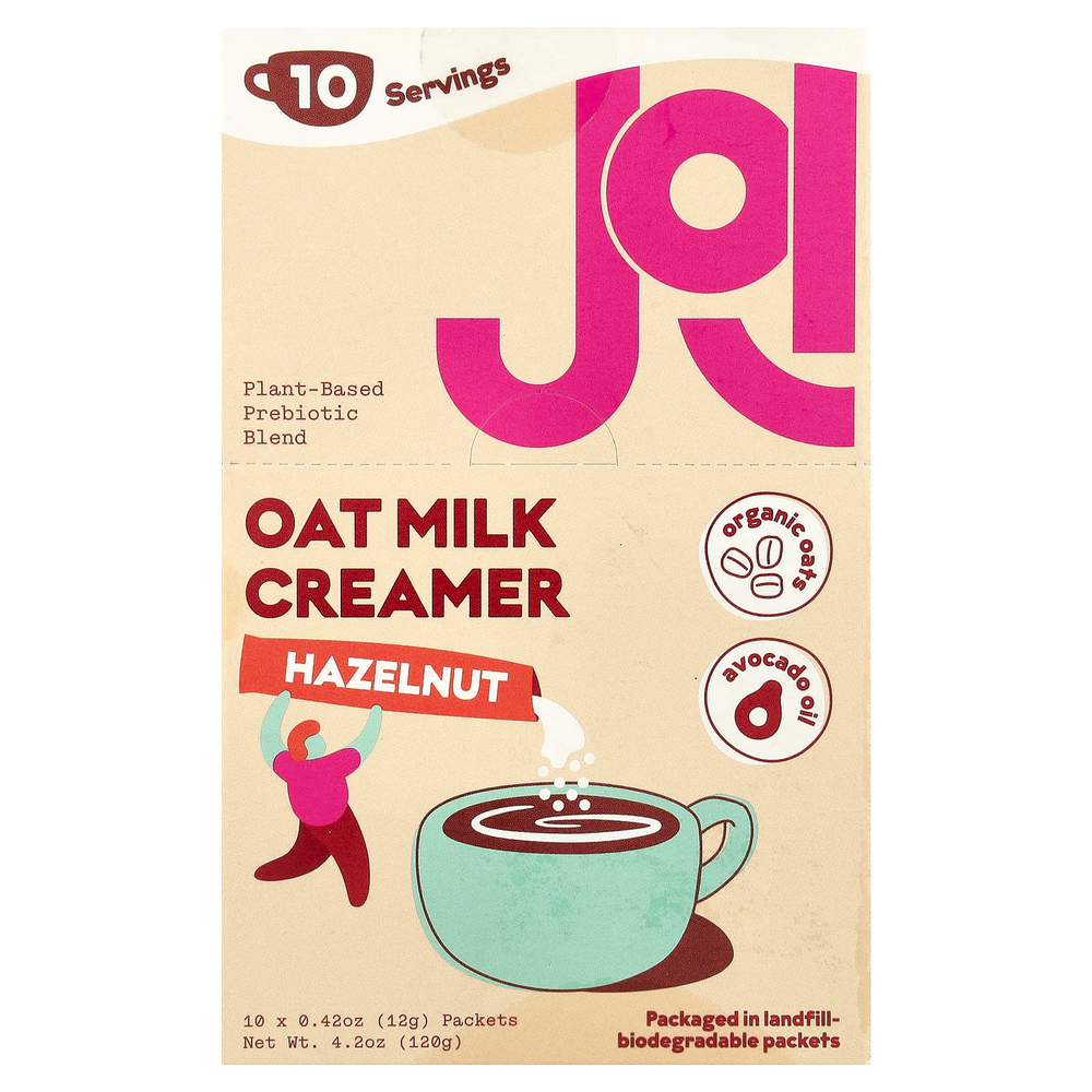 JOI, овсяные сливки, со вкусом фундука, 10 пакетиков по 12 г (0,42 унции)