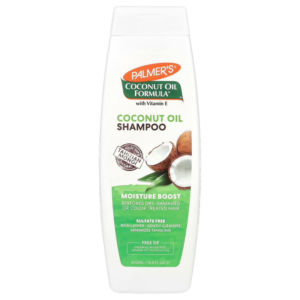 Palmer's, Coconut Oil Formula® с витамином E, увлажняющий шампунь для сухих, поврежденных или окрашенных волос, 400 мл (13,5 жидк. Унции)