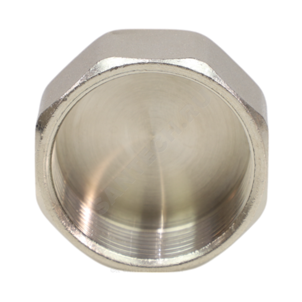 Заглушка латунь никель Ду 50 (2") ВР VALFEX VF.590.N.200