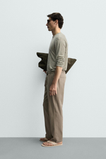 БРЮКИ RELAXED FIT ИЗ ХЛОПКА И ЛЬНА — ZARA · 4470/460