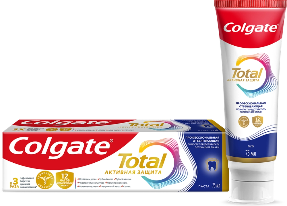 Colgate Total 12 Профессиональная отбеливающая 75мл Зубная паста