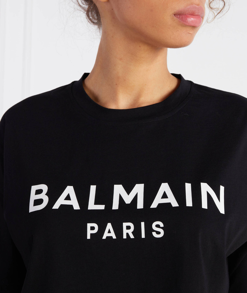 Футболка CROPPED Balmain - черный(BF1EE020 BB02)