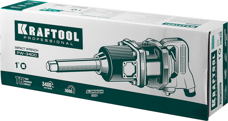 KRAFTOOL PW-3400, 1″, 3400 Н·м, ударный пневматический гайковерт (64200)