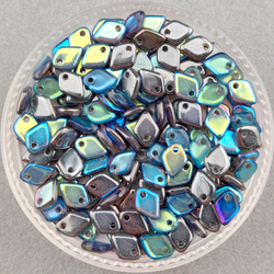 Бусины Dragon Scale 1,5x5 мм, цвет Графитовая радуга (Crystal Graphite Rainbow)