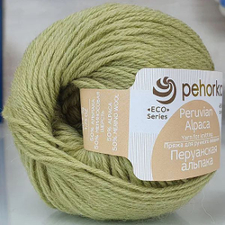 Перуанская альпака Пехорка пряжа 50%альпака 50%меринос.шерсть 5х50г/150м (342-Св.горох)