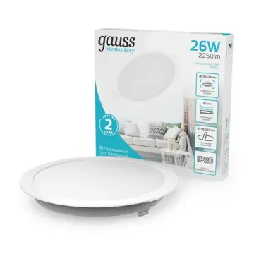 Встраиваемый светодиодный светильник 26W 4000K 997520224 белый Elementary Downlight Gauss