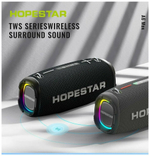 Беспроводная портативная колонка с микрофоном Hopestar A6 MAX чёрная, 80W