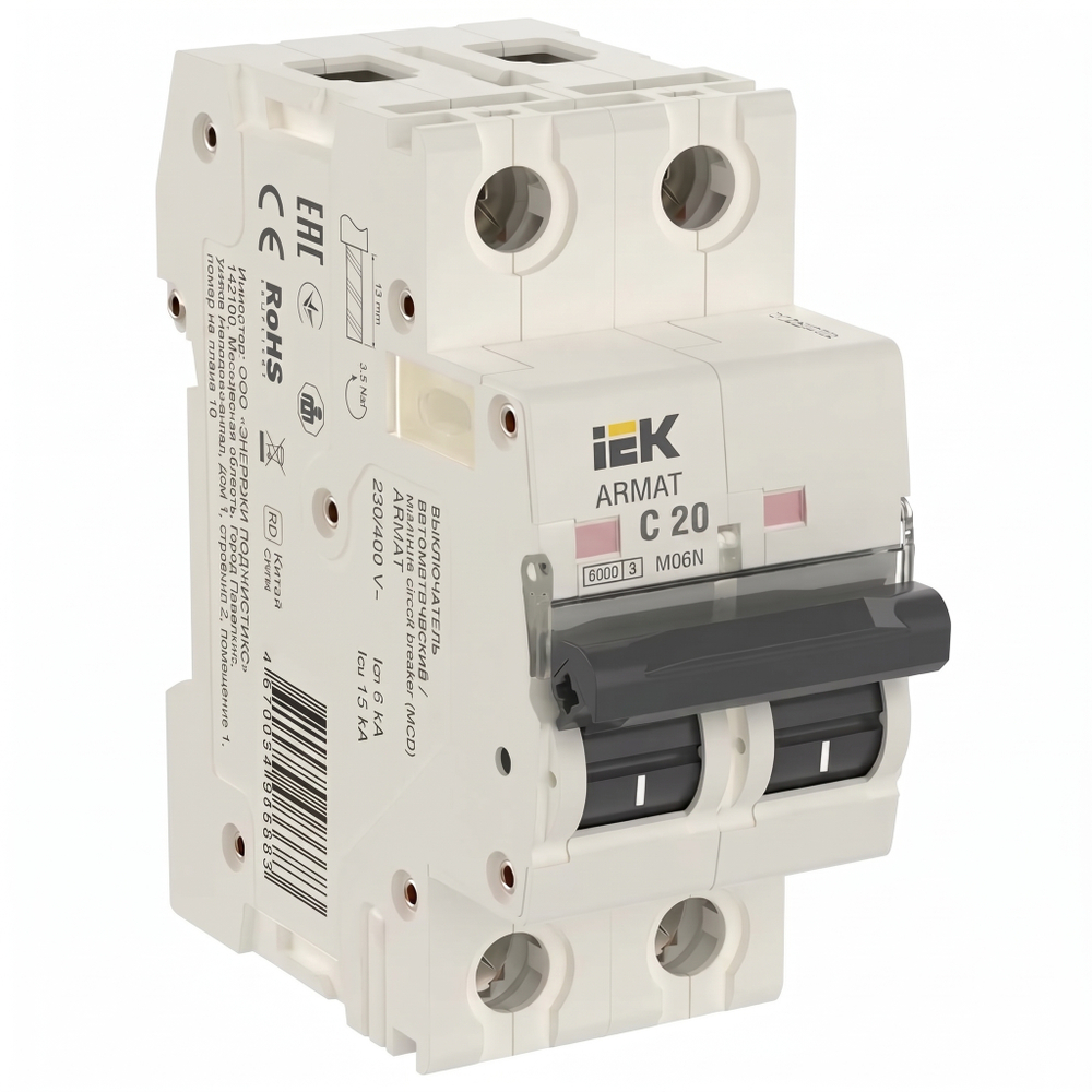 Авт. выкл. 2Р 20А 6кА С M06N ARMAT IEK