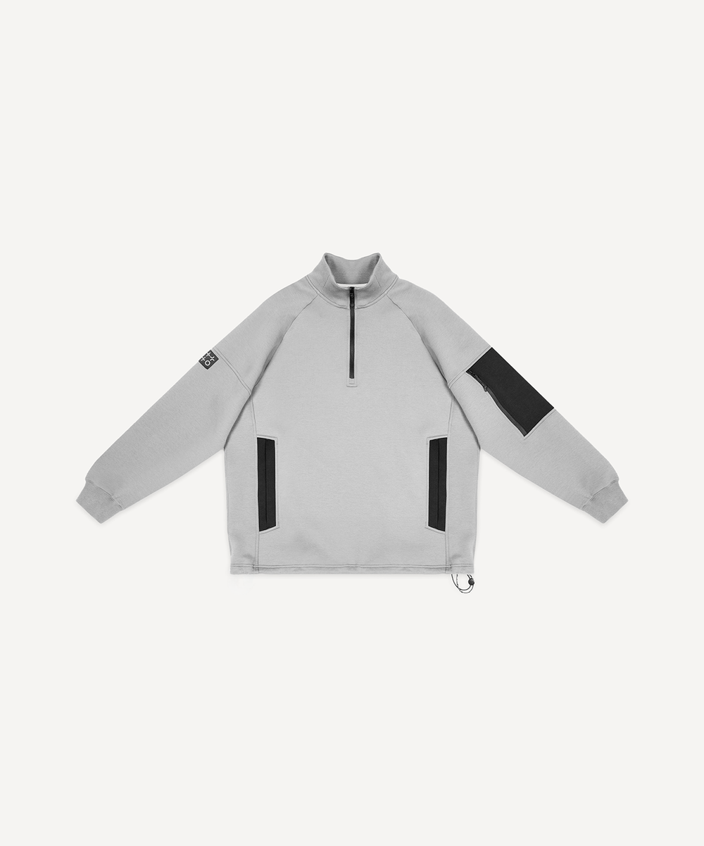 Свитшот на молнии 1/4 JOGEL Power Inside Sweatshirt W Relaxed Fit, серый