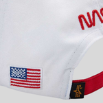 Бейсболка Alpha Industries Nasa Worm Logo Cap White (Белая)