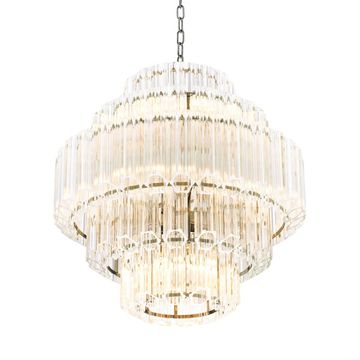 Eichholtz Chandelier Vittoria S, Clear Glass / Nickel Finish