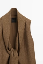 Жилет с льняными шнурками - MASSIMO DUTTI