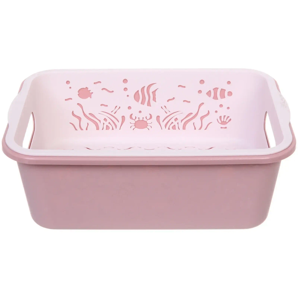 Дуршлаг пластиковый «SEGRETO» Аквариум 27*19*10см пыльная роза