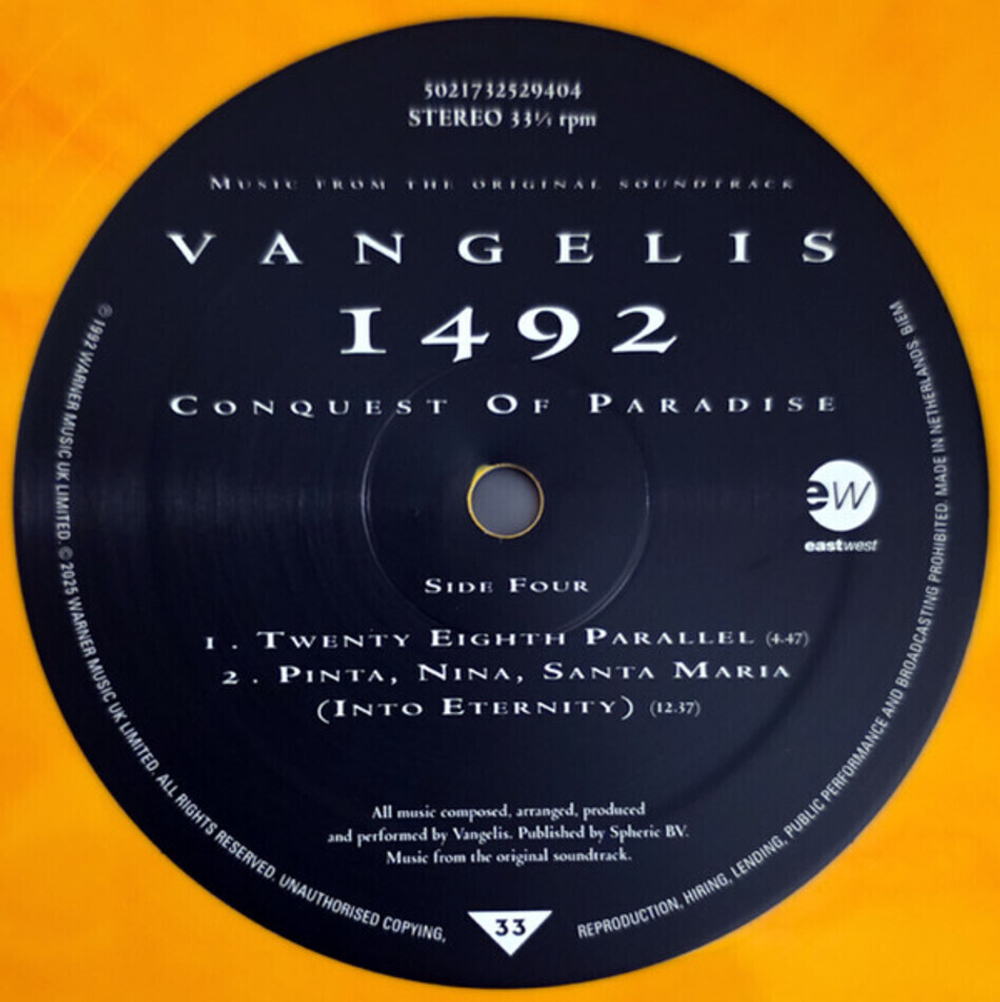 Vangelis / 1492: Conquest Of Paradise (Limited Edition)(Coloured Vinyl)(2LP)