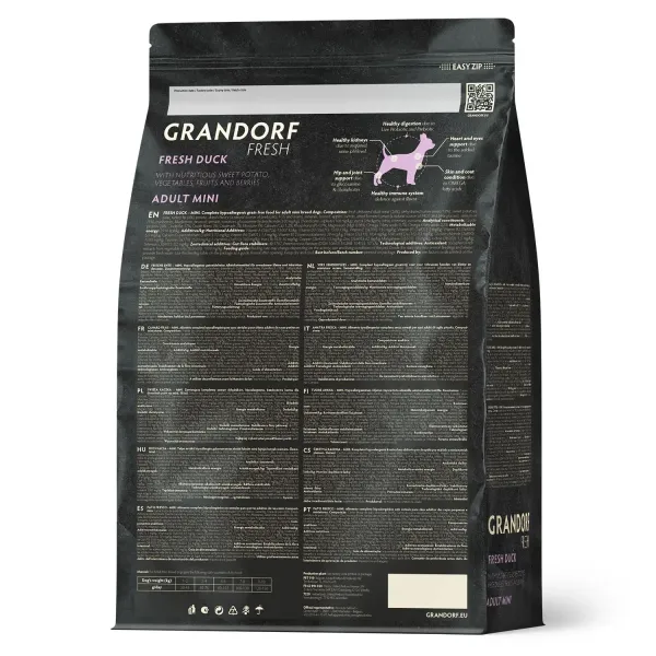Сухой корм GRANDORF Fresh Dog Adult MINI Duck&Sweet Potato для собак мелких пород из свежего мяса утки с бататом