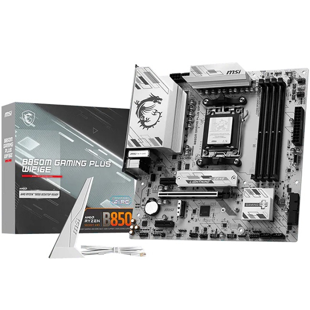 Материнская плата MSI B850 GAMING PLUS WIFI6E (AM5/AMD B850/4xDDR5/4xPCI-Ex16/3xM.2/SB7.1/Wi-Fi/BT/GLAN/DisplayPort/ATX)
