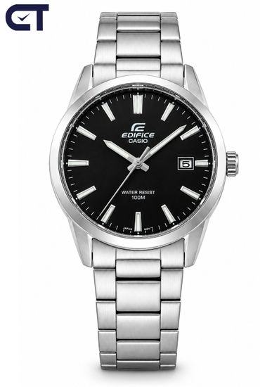 CASIO EFV-150D-1AVUDF EDIFICE мужские наручные часы — стальной хронограф с черным циферблатом