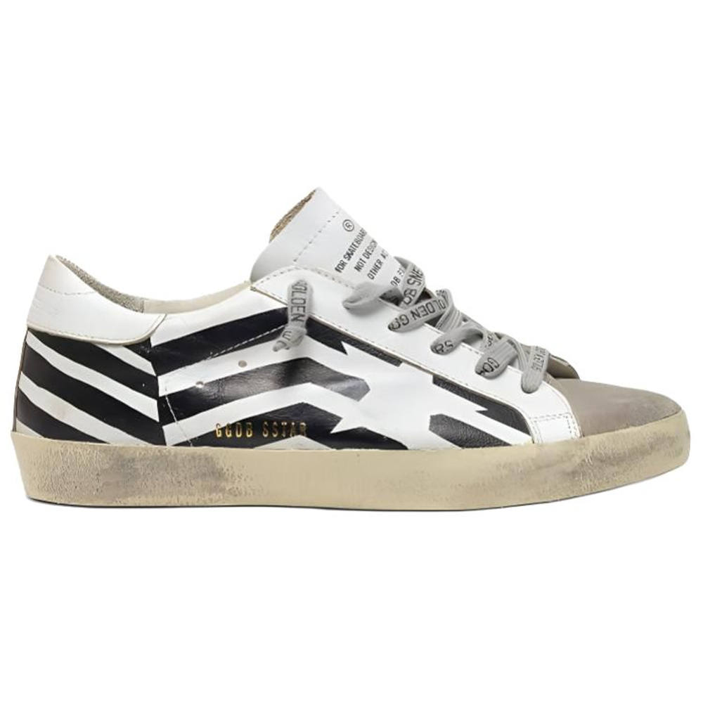 Golden Goose Super Star Cow Leather, Leather Skateboard Shoes Women"s Black White