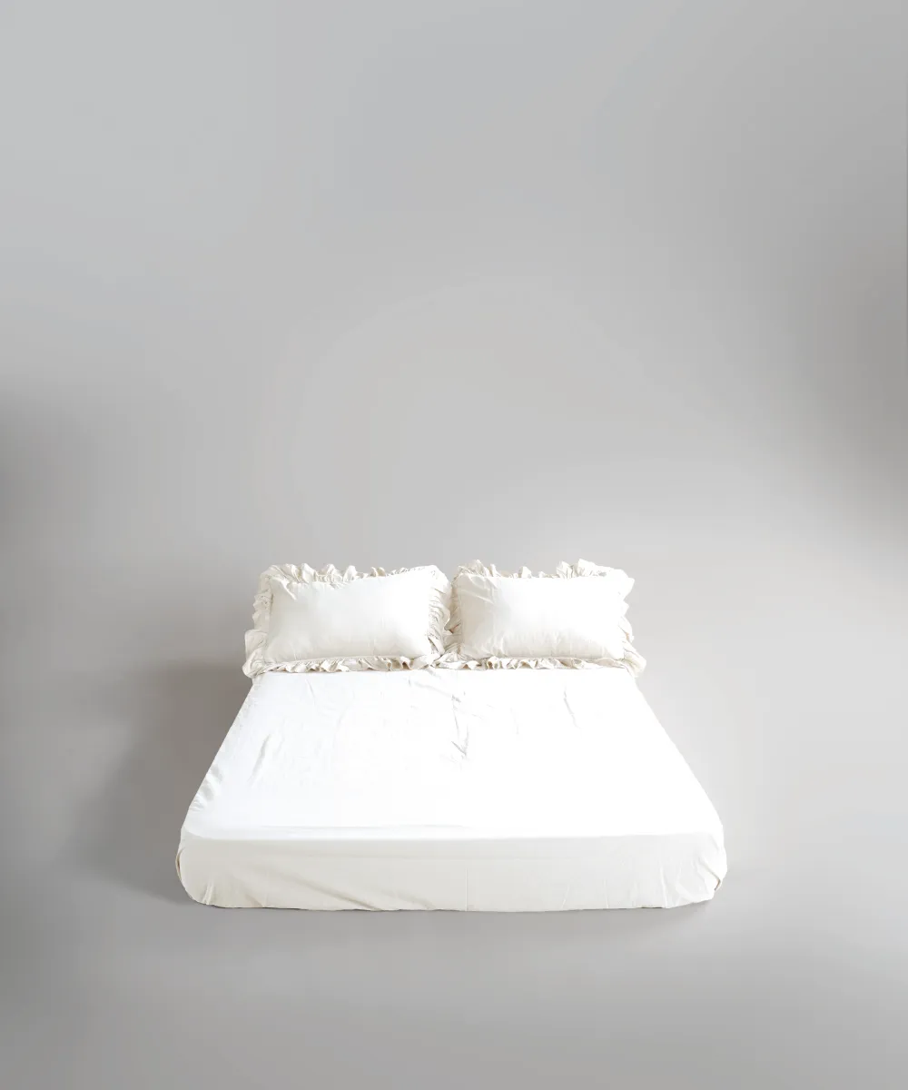 Lımasso КПБ 4 пр. Stonewashed Exclusıve Snow White пододеяльник 200*220, простынь 240*260, наволочки 50*70 2шт — фото 3